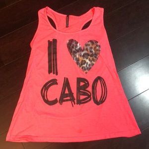 Cute I Love Cabo tank leopard heart tank top!🖤🐆
